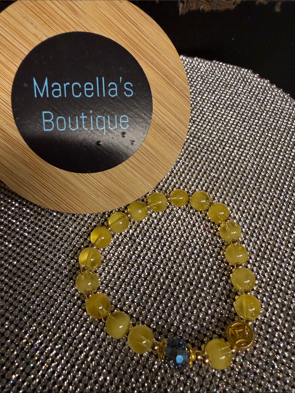 Yellow Beaded Stretch Bracelet. 🆕